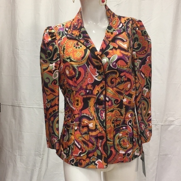 Victor Costa Jackets & Blazers - NWT 4 Victor Costa Blazer Beautiful Beads & Print